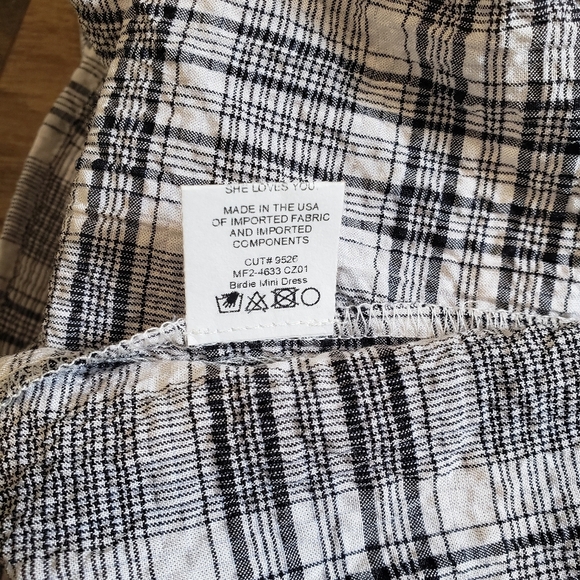 NWT Show Me Your MuMu Long Sleeve Plaid Mini Birdie Dress Size Large - Picture 13 of 13